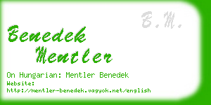 benedek mentler business card